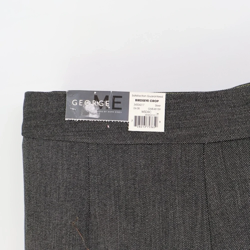 George Capri Pants Cuffed Midrise Womens 10 Gray Heathered Polyester Pockets NWT